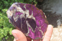 Polished On One Side Metallic Purpurite Specimens x 6 From Namibia