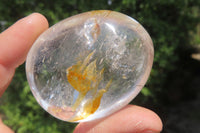 Polished Clear Quartz Palm Stones x 12 From Madagascar