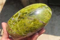 Polished Green Opal Standing Free Form x 1 From Antsirabe, Madagascar