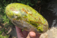 Polished Green Opal Standing Free Form x 1 From Antsirabe, Madagascar