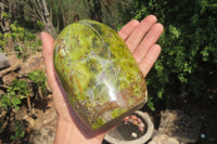 Polished Green Opal Standing Free Form x 1 From Antsirabe, Madagascar