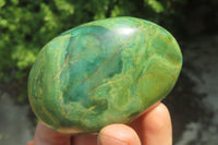 Polished Green Verdite Palm Stones x 6 From Zimbabwe