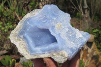 Natural Blue Lace Agate Geode Specimens x 3 From Nsanje, Malawi