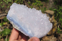 Natural Blue Lace Agate Geode Specimens x 3 From Nsanje, Malawi