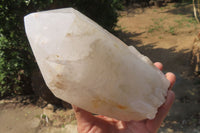 Polished Partially White Quartz Crystal x 1 From Madagascar