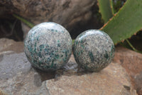 Polished Emerald Mica In Matrix Spheres x 2 From Mutoko, Zimbabwe