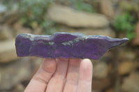 Polished On One Side Metallic Purpurite x 12 From Namibia