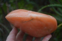 Polished Orange Twist Calcite Standing Free Form x 1 From Maevantanana, Madagascar