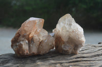 Natural Smokey Phantom Quartz Clusters x 6 From Luena, Congo