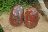 Polished Red Jasper Standing Free Forms x 2 From Madagascar