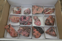 Natural Rhodonite Cobbed Specimens x 14 From Zimbabwe