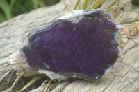 Polished On One Side Metallic Purpurite x 3 From Namibia