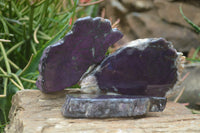 Polished On One Side Metallic Purpurite x 3 From Namibia