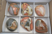 Polished On One Side Polychrome Jasper x 6 From Madagascar