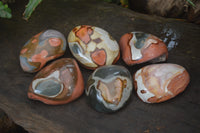 Polished On One Side Polychrome Jasper x 6 From Madagascar