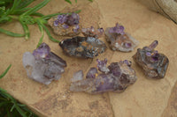 Hand Made Amethyst Conglomerate Specimens x 6 From Chiredzi, Zimbabwe