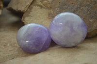 Polished Chevron Amethyst Palm Stones x 20 From Madagascar