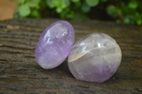 Polished Chevron Amethyst Palm Stones x 20 From Madagascar