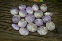 Polished Chevron Amethyst Palm Stones x 20 From Madagascar