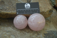 Polished Rose Quartz Spheres x 6 From Madagascar