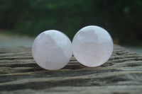 Polished Rose Quartz Spheres x 6 From Madagascar