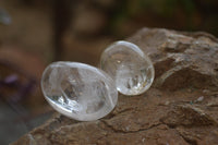 Polished Clear Quartz Palm Stones x 24 From Madagascar