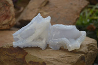 Natural Etched Blue Chalcedony Specimens x 12 From Nsanje, Malawi