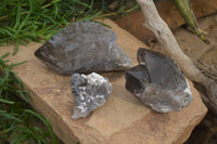 Natural Smokey Quartz Crystal Formations x 3 From Mulanje, Malawi