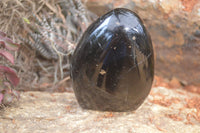 Polished Black Tourmaline Standing Free Forms x 4 From Madagascar