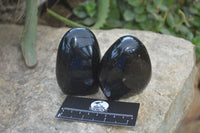 Polished Black Tourmaline Standing Free Forms x 4 From Madagascar