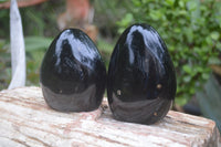 Polished Black Tourmaline Standing Free Forms x 4 From Madagascar