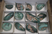 Polished Emerald Mtorolite Palm Stones x 12 From Mutorashanga, Zimbabwe