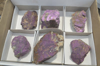 Natural Metallic Purpurite Cobbed Specimens x 6 From Erongo, Namibia