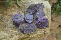 Natural Metallic Purpurite Cobbed Specimens x 6 From Erongo, Namibia