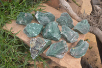 Natural Swazi Jade Cobbed Specimens x 12 from Swaziland