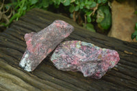 Natural Rhodonite Cobbed Specimens x 6 From Zimbabwe