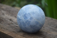 Polished Blue Calcite Spheres x 2 From Madagascar