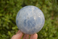 Polished Blue Calcite Spheres x 2 From Madagascar