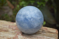 Polished Blue Calcite Spheres x 2 From Madagascar