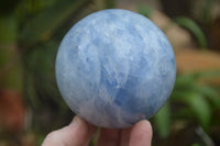 Polished Blue Calcite Spheres x 2 From Madagascar