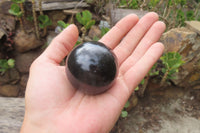 Polished Black Basalt Spheres x 12 From Madagascar