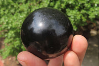 Polished Black Basalt Spheres x 12 From Madagascar