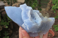 Natural Etched Blue Chalcedony Specimens x 4 From Nsanje, Malawi