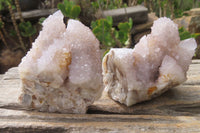 Natural Amethyst Spirit Quartz Clusters x 4 From Boekenhouthoek, South Africa