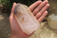 Polished Smokey Window Quartz Crystals x 2 From Madagascar