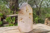 Polished Smokey Window Quartz Crystals x 2 From Madagascar