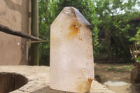 Polished Smokey Window Quartz Crystals x 2 From Madagascar