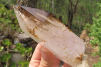 Polished Smokey Window Quartz Crystals x 2 From Madagascar