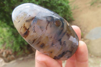 Polished Dendritic Agate Standing Free Forms x 6 From Madagascar