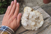 Natural Clear Limonite Quartz Clusters x 6 From Zambia